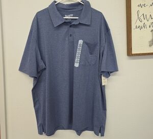 Duluth Trading Mens Pressure Cooker Heather Blue Standard Fit Polo Shirt